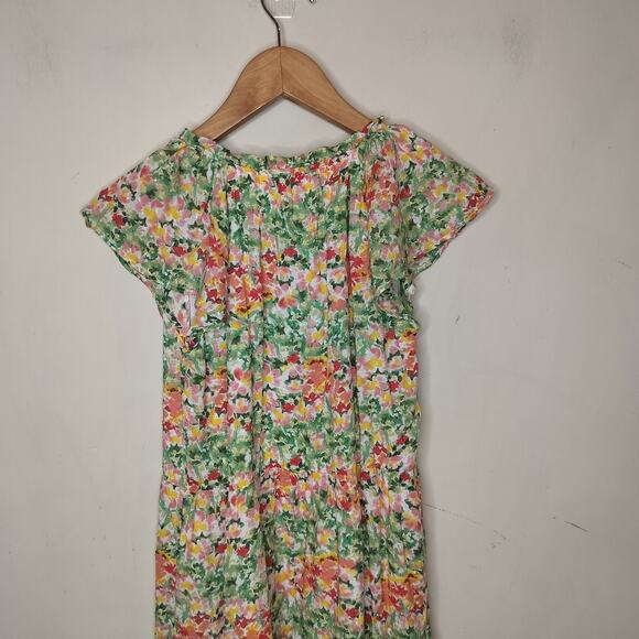 Ann Taylor LOFT Floral Dress Flutter Sleeve A Line - Picture 9 of 10